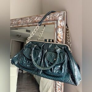 Charlie Lapson green leather bag